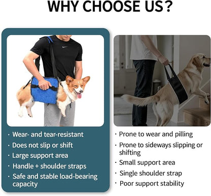Adjustable Dog Lift Harness, Dog Carry Sling Provides Rear Leg Support for Senior Dogs, Arthritis and After ACL Surgery Dogs,Suitable for Medium to Large Dogs,Blue XXL
