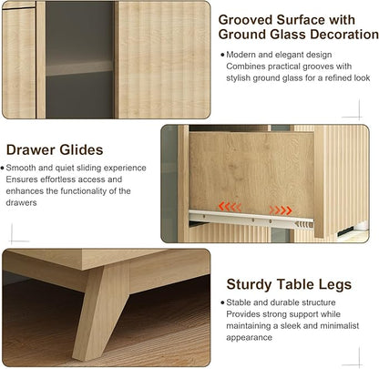 Fluted Sideboard Buffet Cabinet