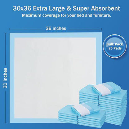SOFYFINE 100 Count Disposable Bed Pads with Adhesive Strip 30"x36" | Thicken Elderly Adults Incontinence Underpads,Heavy Duty Absorbent Chucks Waterproof,XL Extra Large Puppy Pee Training Pad