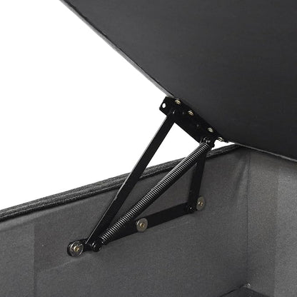JACH Storage Ottoman Module for Living Room, Cushion Covers Removable, Minimalist Comfy Breathable Ottoman for Living Room Apartment (Black)