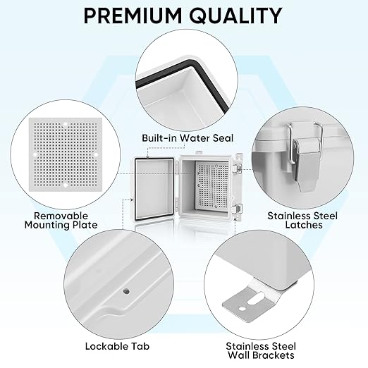 TICONN Waterproof Electrical Junction Box IP67 ABS Plastic Enclosure