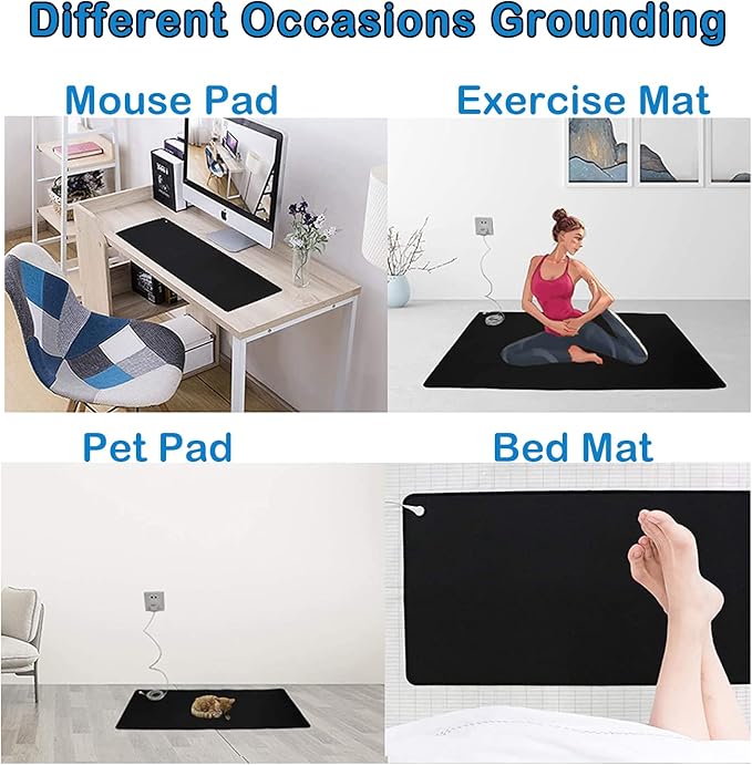Grounding Mat for Improving Sleep, Grounding Pad for Health, Grounding Bed Mat with Grounding Cord for Better Working (11.6 * 27inch)