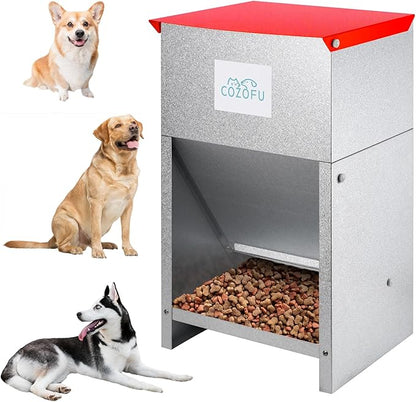 Dog Feeder - Galvanized Metal Pet Food Station