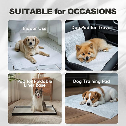 HQ4US 4LEGS Dog Pee Pads, Thick/Ultra Absorbent Puppy Dog Training Pads, Small Size 23.6" x 17.7"，Odor Eliminating Gel, Deodorizing Factors, with Pet Inducer (50 Count)