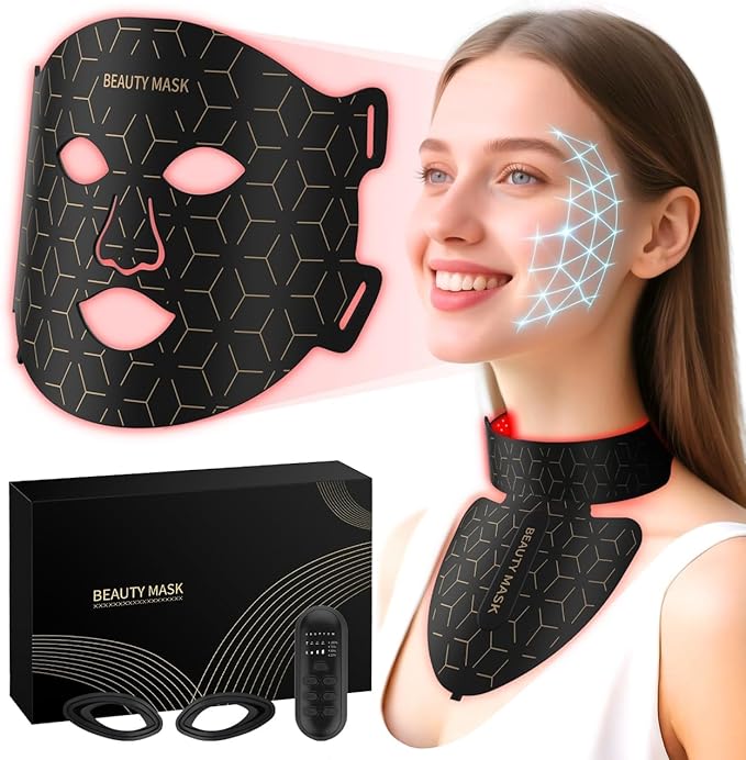 Red Light Therapy for Face & Neck, 7-1 Colors LED Light Therapy mask,