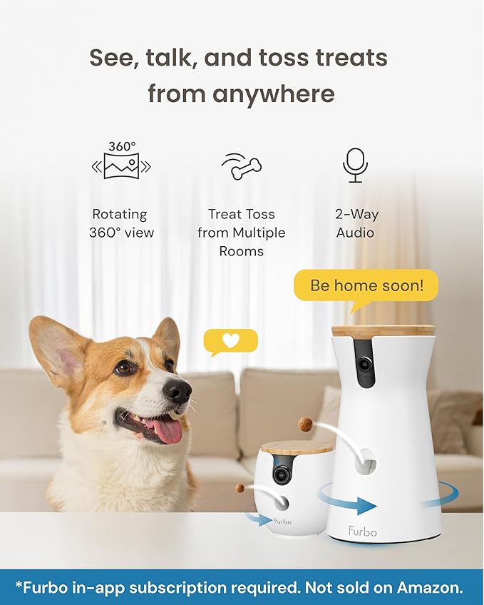 Furbo 360° Dog Camera + Mini 360° Cam 2-Camera Bundle Nanny Pro Subscription: