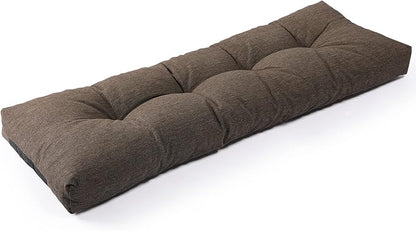 SUNROX LokGrip Non Slip Tufted Memory Foam Bench Cushion, FadeShield Water Resistant Durable Thicken Outdoor/Indoor Bench Seat Pads 54x16x4 inch, Heather Chestnut