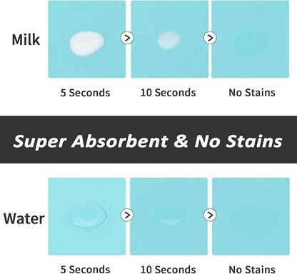 HotLive Dog Food Mat - Absorbent Cat Mat for Food and Water, No Stains Pet Feeding Bowl Mat, Easy to Clean Pet Placemats, Quick Dry Dog Water Dispenser Mat for Messy Drinkers | Paw Teal 12"x 19"