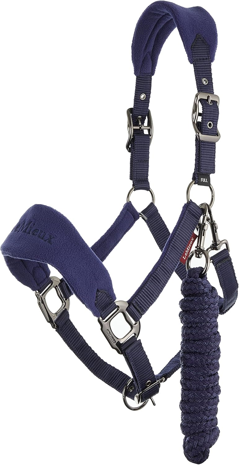 LeMieux Vogue Fleece Headcollar - Halter & Leadrope - Extra Padding, Adjustable at Curb and Poll Strap