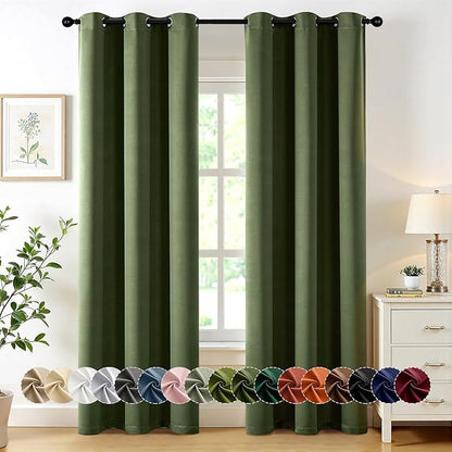 MIULEE Olive Green Blackout Curtains