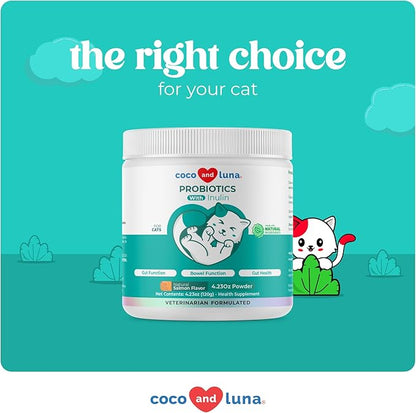 Probiotics for Cats – 4.23oz/120g Powder - Cat Probiotics and Digestive Enzymes, Probiotics Powder, Promotes Healthy Stomach and Digestion