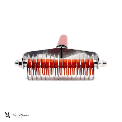 Warren London Undercoat Rake Brush for Dogs and Cats - Premium Deshedding Tool for Long Haired Pets - Skin Friendly Dematting Comb for Professional Grooming Results at Home