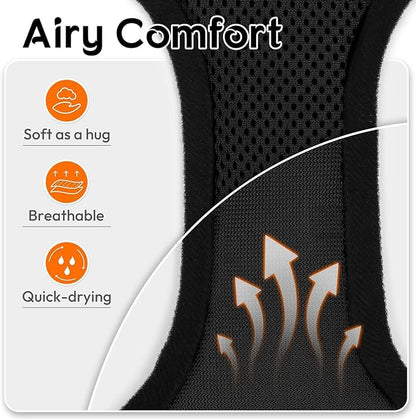 Dooradar Cat Harness and Leash Set, Escape Proof Safe Adjustable Kitten Vest Harnesses for Walking, Easy Control Soft Breathable Mesh Jacket with Reflective Strips for Cats, Black, S