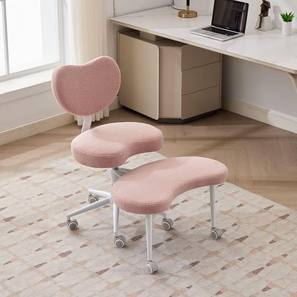 Meditation Chair Plus Teddy Pink Upgrade Version Home Office Solution Flexible Design for Fidgety Sitters Comfortable and Adjustable