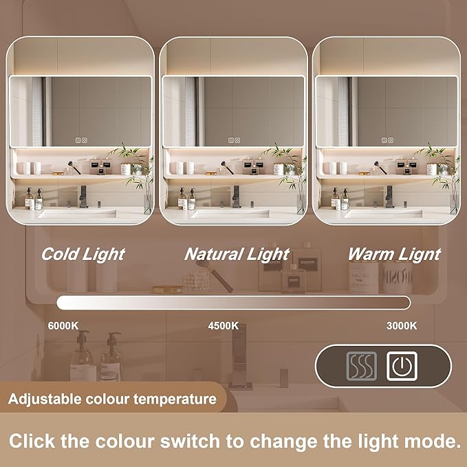 35x28 Inch Bathroom Mirror Cabinet