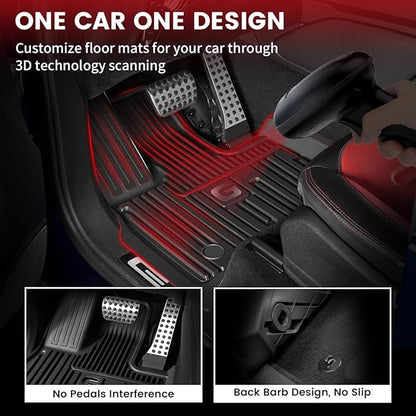 LASFIT Floor Mats & Cargo Mat for Mercedes Benz G Class 2026 2025 2024 2023 2019-2022 G550 / G580 / G63 AMG SUV, All Weather TPE Custom Fit Car Mats for G Class, 1st & 2nd Row Floor Liners & Trunk Mat