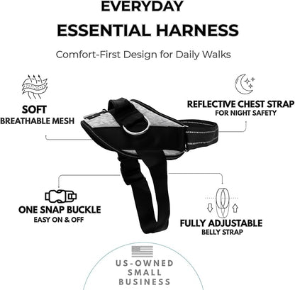 ShawnCo Essential Dog Harness, No-Pull Pet Vest (Arctic Camo,L) | 3 Leash Clips, Easy On, No-Choke, Reflective, Adjustable Fit, Padded Comfort, Control Handle, For Small, Medium & Large Dogs