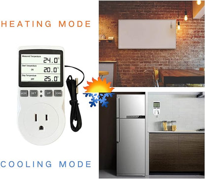 Plug in Thermostat Temperature Controller Electric Digital Thermostat Heating