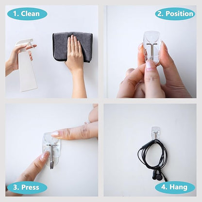60 Small Hooks+80 Removable Strips, Damage-Free Utility Hooks, Heavy Duty