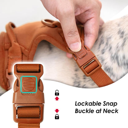 No Pull Dog Harness, Puppy Vest with Front Clip for Small Medium Large Sized Dog(Carmel Brown,XS)