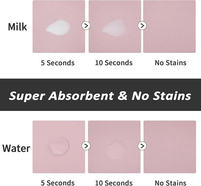 HotLive Dog Food Mat - Absorbent Cat Mat for Food and Water, No Stains Pet Feeding Bowl Mat, Easy to Clean Pet Placemats, Quick Dry Dog Water Dispenser Mat for Messy Drinkers | Paw Pink 18"x34"
