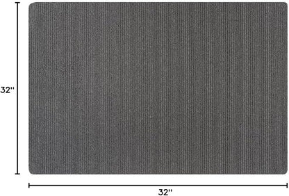 Non Slip Gray Solid Rubber Back Thing Landing Mat for Staircase 3x3 for Entryway, Rug for Bathroom, Stain Resistant Easy Cleaning Non Shedding Carpet Gray 3 x 3