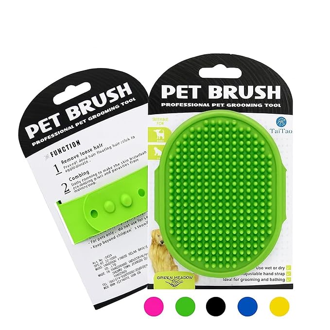 Self Cleaning Slicker Brush, Dog Cat Bunny Pet Grooming Shedding Brush, Easy to Remove Loose Undercoat, Pet Massaging Tool Suitable for Pets with Long or Short Hair (Green)