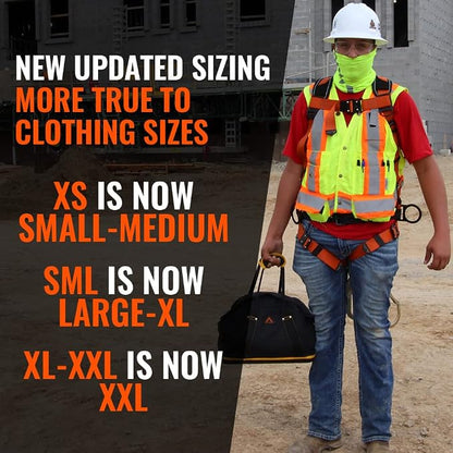 Warthog Comfort MAXX - Safety Harness for Construction – Fall Protection Equipment with Removable Belt and Lumbar Support, Side D-Rings, and Padding, OSHA & ANSI Compliant (S-M)