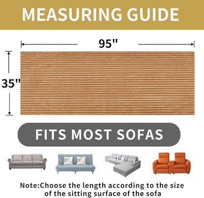 HAOMAIJIA Waterproof Couch Cover for Dogs Washable,Faux Fur Pet Couch Covers for Sofa,Soft Dog Bed Cover Non-Slip Couch Covers for 3 Cushion Couch Sofa Pet Friendly (Khaki, 35" x 95" 1 Pack)