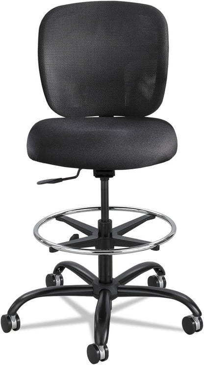 Safco Vue Office Chair, Heavy Duty Stool, 400 lbs Capacity, Ergonomic Mesh Back, 360 Swivel Seat, 5-Star Base, Big and Tall, Black