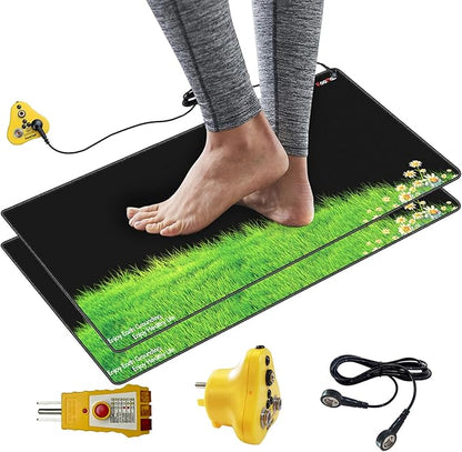 Grounding Mat, Universal Earth Energy Pad for Healthy, Eliminate Static Improve Sleep, Reduce Inflammation Pain and Anxiety, for Foot or Desk Use, Soft and Conductive