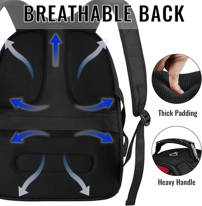 YOREPEK Large Backpack for Men, Extra Large Laptop Backpacks for Men Women, Water Resistant Travel Backpack Airline Approved Business Work Bag Fits 18.4 Inch Computer, Black