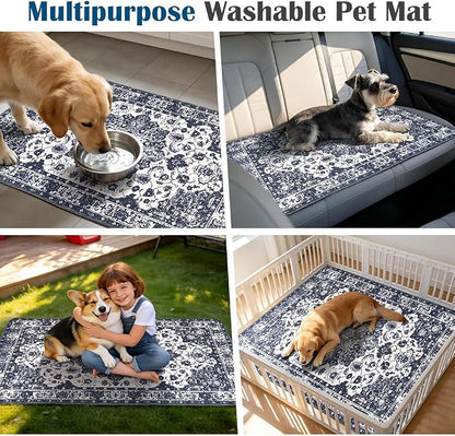 Washable Pee Pads for Dogs, 2 Pack Reusable Puppy Training Pads 36"x36" Super Absorbent Waterproof Dog Training Pads, Non-Slip Potty Pads, Whelping Pads Litter Mat Navy Blue