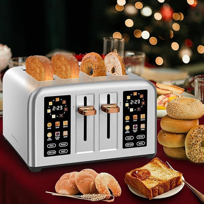 SEEDEEM Toaster 4 Slice, Stainless Steel, Touch Screen
