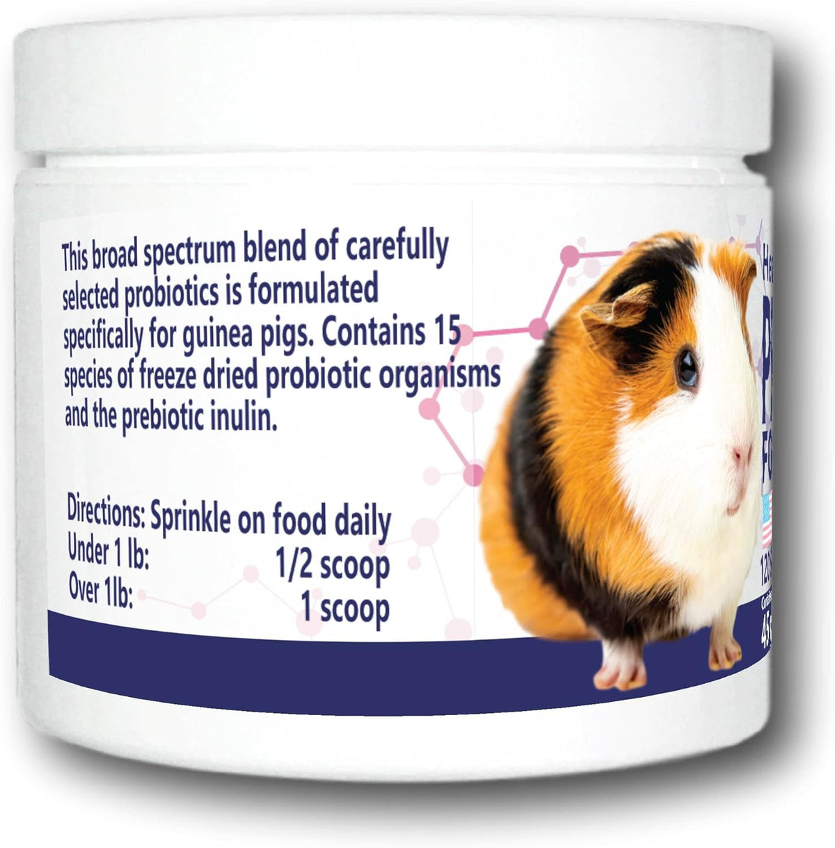 HealthyGut Probiotics for Guinea Pigs Dietary Supplement, All-Natural Digestive System Formula (120 Servings)