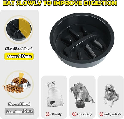 Elevated Dog Bowls, Height Adjustable Raised Dog Bowl Stand (4.5'' to 12''), Organizer Bowl Holder for Large Medium Dogs