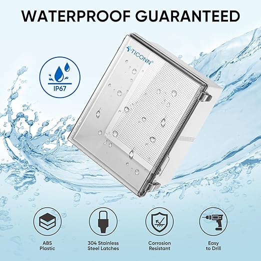TICONN Waterproof Electrical Junction Box IP67 ABS Plastic Enclosure