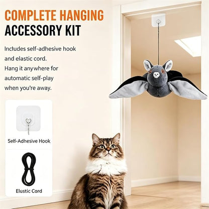 Flying Bat Dog Toy, 2026 New Flying Bat Toy for Dogs, Flapping Wings Interactive Pet Toy with Chirping Engages Cats and Dogs, Detachable Usb Rechargeable, Hanging and Ground Play ，Sugar Glider：1PCS