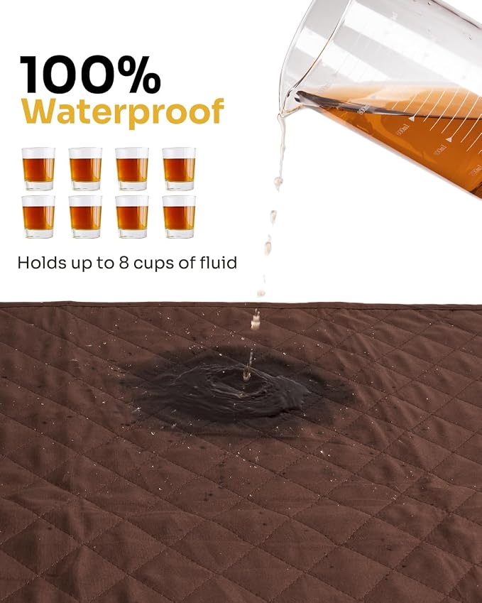 Hide Stains Bed Pads Washable Waterproof 34x36 Inch (2 Pack), Incontinence Bed Pads Washable, Bed Wetting, and Pet Protection, Brown – Ideal for Elderly, Adults, Kids and Pets