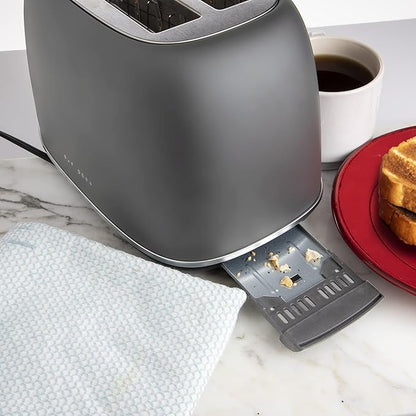 Rae Dunn Retro Rounded Bread Toaster, 2 Slice Stainless Steel Toaster