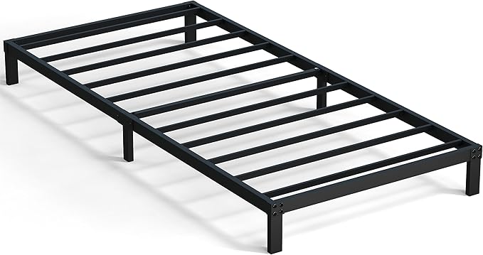 XL Twin Bed Frame No Box Spring Needed, 8 Inch Heavy Duty Metal Twin XL Platform Bed Frame Support Up to 2500 lbs, Easy Assembly, Noise Free, Black