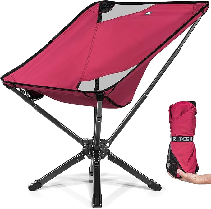 TCEK Adjustable Portable Camping Chair RiseLite Lightweight Compact Folding Chair for Adults, Collapsible Camp Chairs That Folds Up Small, Easy Carry for Travel, Outdoor, Sports, Backpacking, Hiking