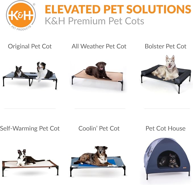 K&H Pet Products Dog Cot Pad (Cot Sold Separately), Pillow-Top Comfort Bed for K&H Large Elevated Dog Beds, Soft & Fluffy, Secure Fit Straps, Machine Washable, Portable - Large 42 X 30in Tan Fleece