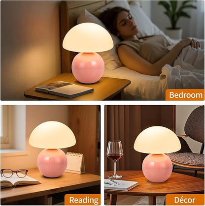 Mushroom Table Lamp, Ceramic Base