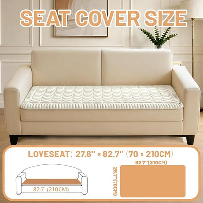 Couch Cover for Dogs Washable,Non Slip Fuzzy Durable Pet Friendly Cozy | Soft Slipcovers for 3 Cushion Sofa Cover,Plush Thick Protector Fits Mat Bed Leather & Fabric Couches (White 27.6"x82.7")