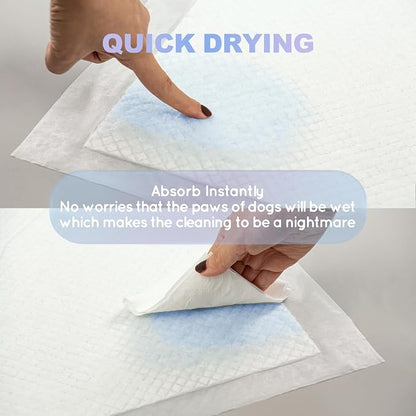 HQ4US 4LEGS Dog Pee Pads, Thick/Ultra Absorbent Puppy Dog Training Pads, Small Size 23.6" x 17.7"，Odor Eliminating Gel, Deodorizing Factors, with Pet Inducer (50 Count)