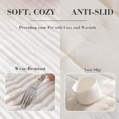 Couch Cover for Dogs Washable, Non-Slip Pet Couch Covers for Sofa, Fuzzy Dog Couch Cover Blanket for Furniture Protector (Z-White, 27.6" x 59"/70 x 150cm)