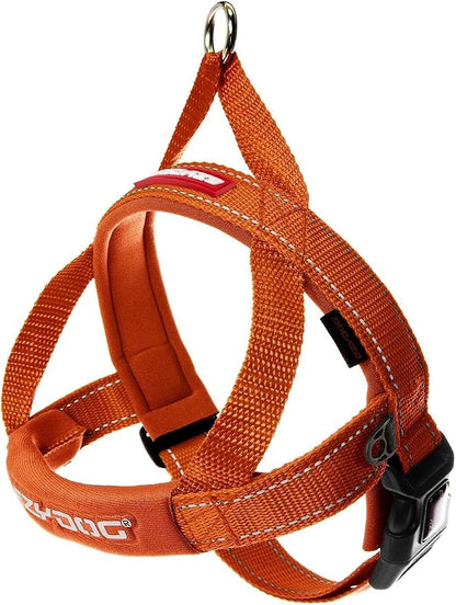 EzyDog Quick Fit Dog Harness, Soft Neoprene Padding - Small, Orange | Fast One-Click Buckle, Adjustable Fit, Strong Reinforced Materials, Reflective Stitching, No Pull Dog Harness, Easy Walking