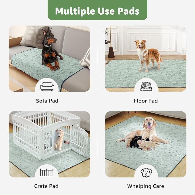 LOOBANI Reusable Pee Pads for Dogs, Hallway Runner, Floor,36"x72",2 Pack | Washable Puppy Pads, Super Absorbent, Waterproof, Leakproof, Non Slip, For Potty Training, Crates, Whelping, Beds, Couches