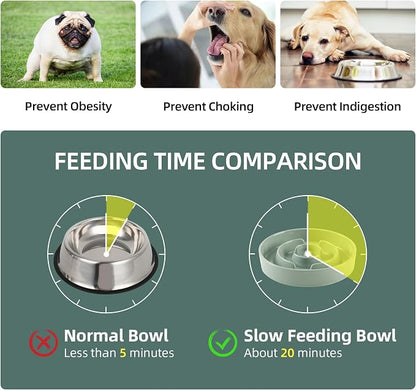 Havniva Elevated Slow Feeder Dog Bowls, Ceramic Dog Bowl Slow Feeder Set | 3.2 Cups Raised Slow Feeder Dog Bowl for Large Breed, 8.2” Dog Water Bowl with Wooden Stand, Puzzle Dog Food Bowl, Non-slip